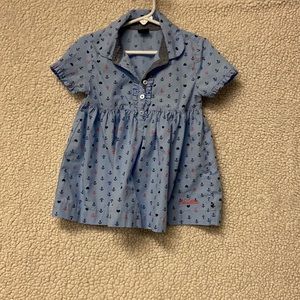 Nautical dress with hearts and anchors.